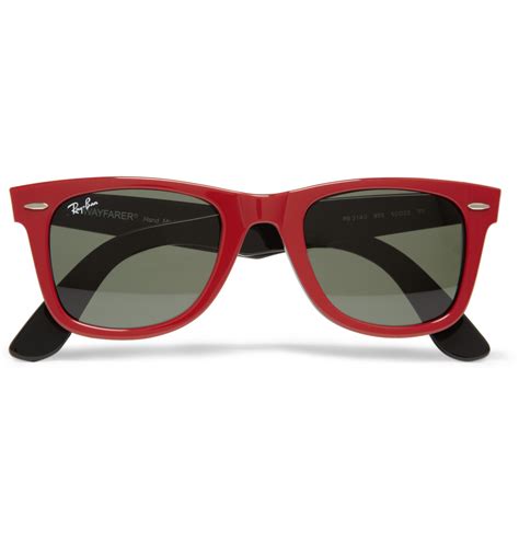 red lens ray bans.